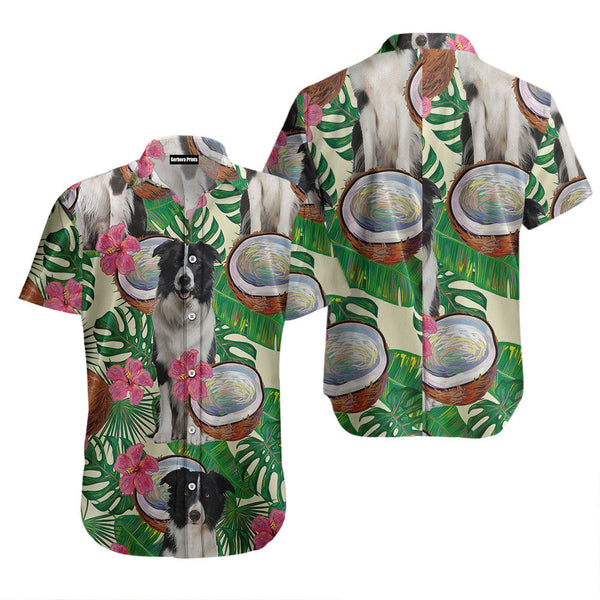 Border Collie Tropical Coconut Hawaiian Shirt