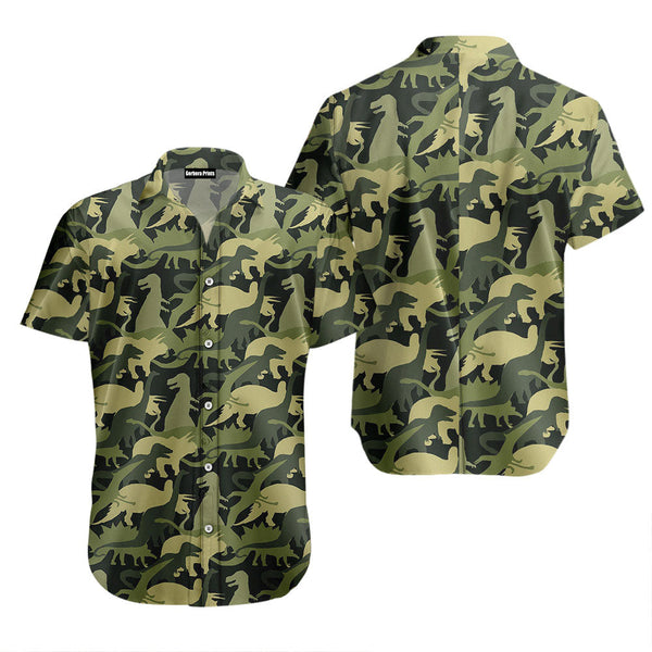 Camouflage Dinosaur Hawaiian Shirt