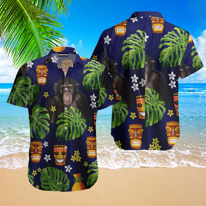 Chimpanzee Native Tropical Hawaiian Shirt
