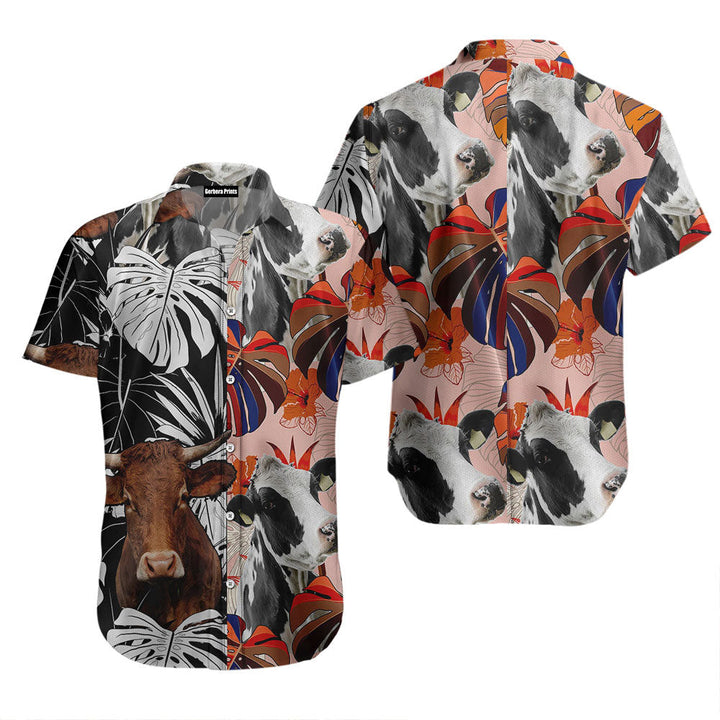 Cow Floral Hawaiian Shirt