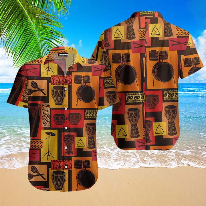 Drums Percussion Sets Hawaiian Shirt