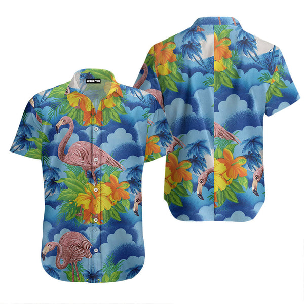 Flamingo Blue Hawaiian Vintage Hawaiian Shirt