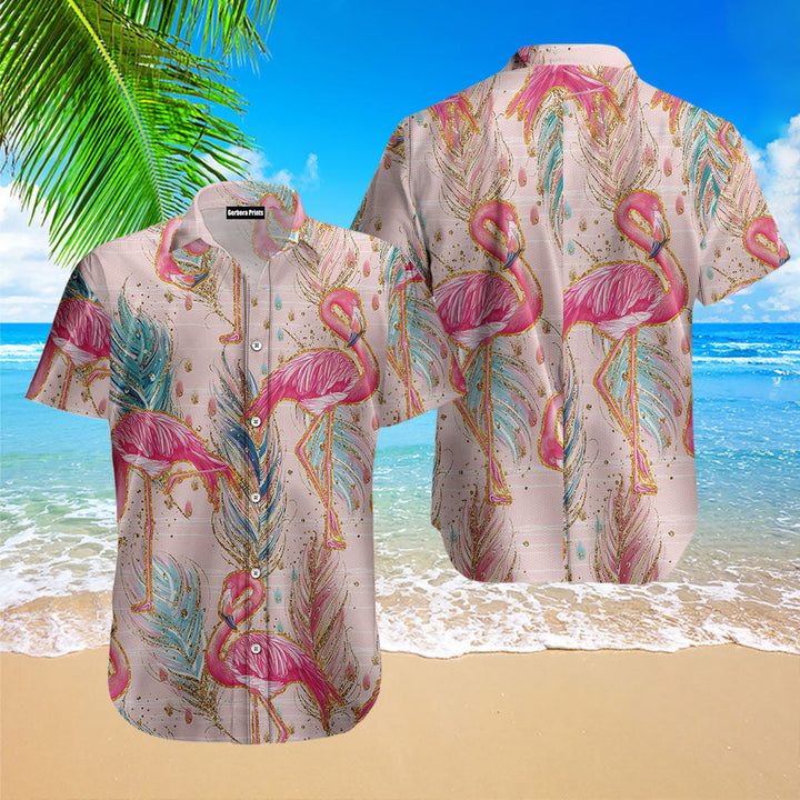 Flamingo Boho Feather Hawaiian Shirt