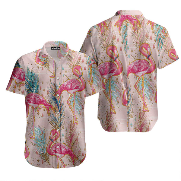 Flamingo Boho Feather Hawaiian Shirt