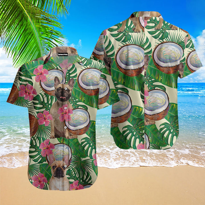 French Bulldog Tropical Coconut Hawaiian Shirt