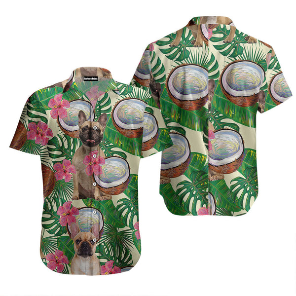 French Bulldog Tropical Coconut Hawaiian Shirt