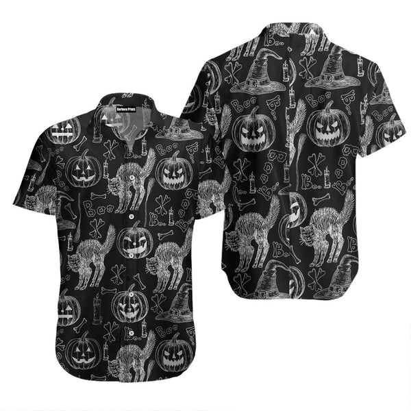 Halloween Black Cat Hawaiian Shirt