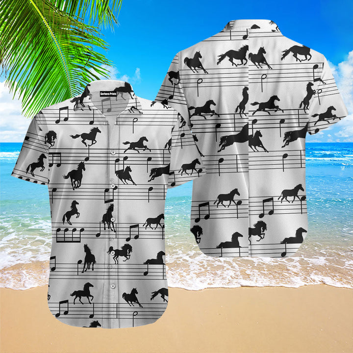 Horse Music Notes Hawaiian Shirt