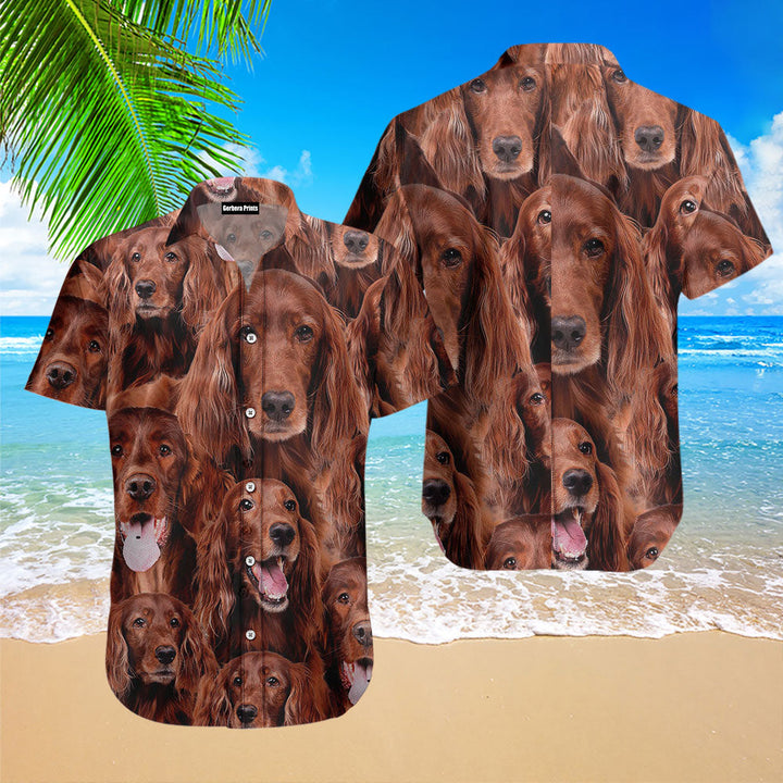 Irish Red And White Setter Awesome Hawaiian Shirt