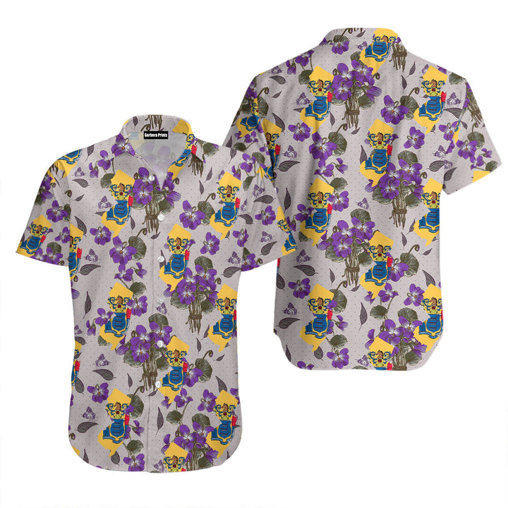 New Jersey Violet Flower Hawaiian Shirt