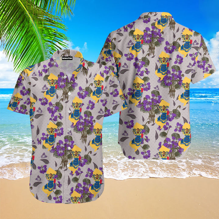 New Jersey Violet Flower Hawaiian Shirt