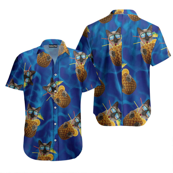 Pineapple Siamese Cat Hawaiian Shirt