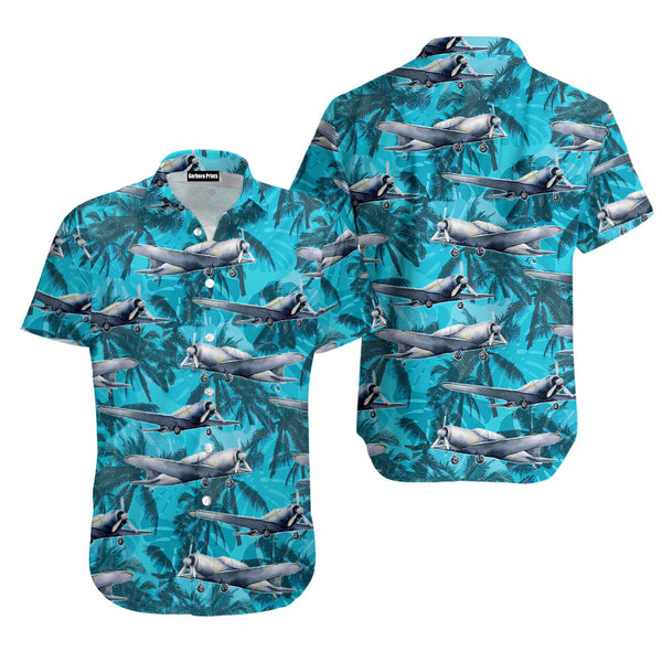 Plane Palm Tropical Hawaiian Shirt