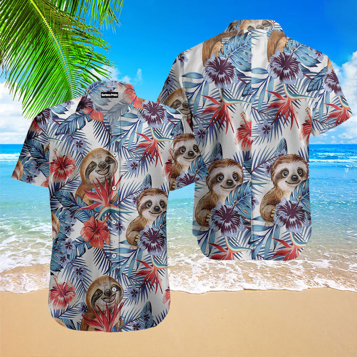 Sloth Tropical Hawaiian Shirt