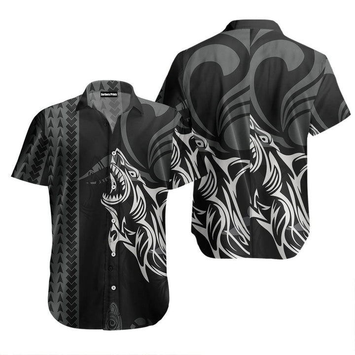 Tribal Shark Pattern Hawaiian Shirt