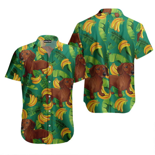 Tropical Banana Dachshund Hawaiian Shirt