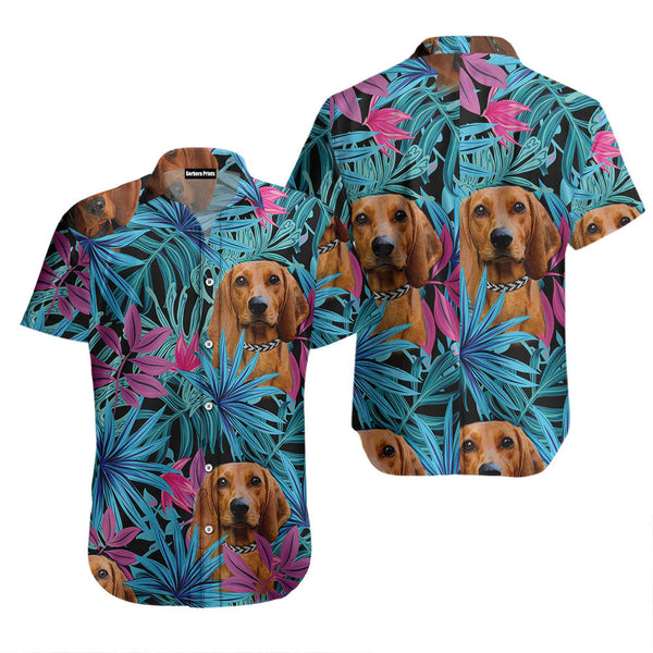 Tropical Redbone Coonhound Hawaiian Shirt