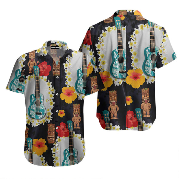 Ukulele Tiki Pattern Hawaiian Shirt