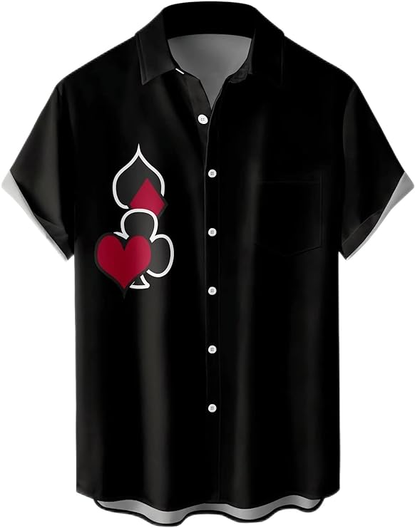 Bowling Poker Geometric Hawaiian Shirts