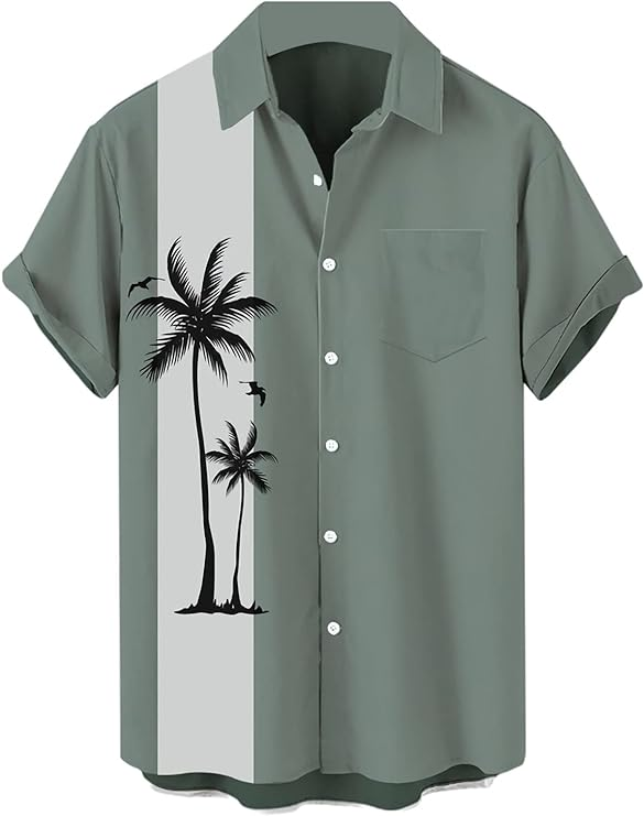 Hawaii-coconut Tree Green Hawaiian Shirts