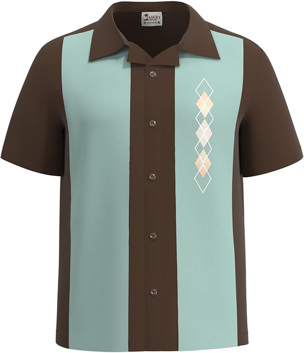 Guayabera Argyle Retro Vintage Hawaiian Shirt