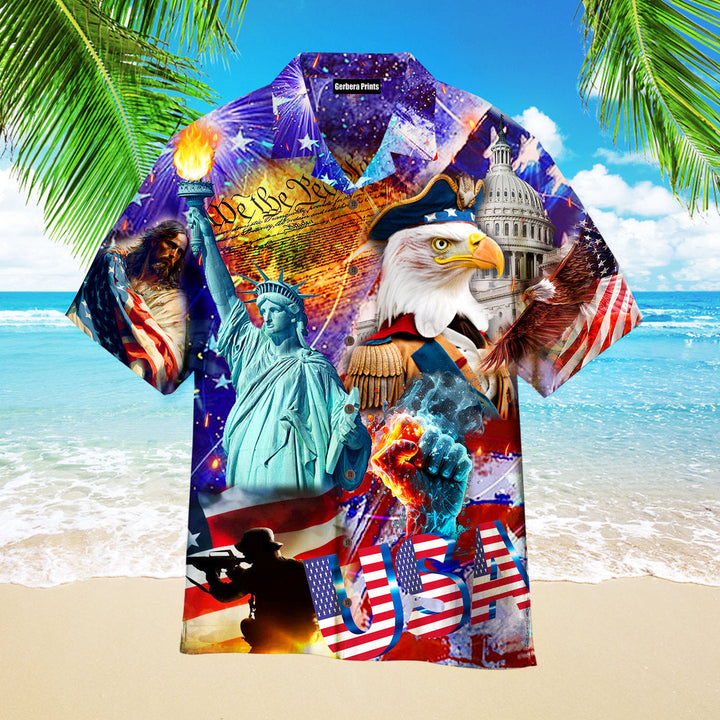 Independence Day 4th Of July American Flag Hawaiian Shirt