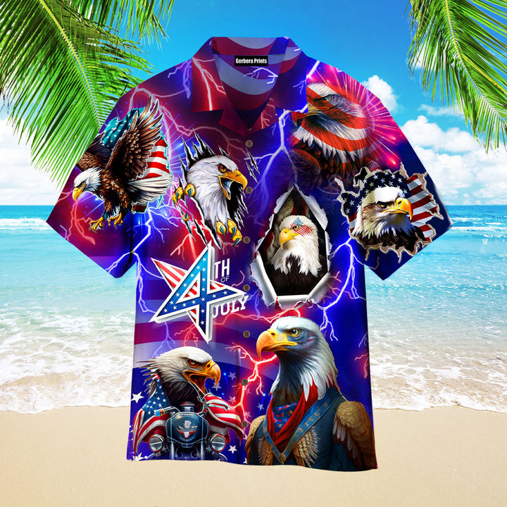 Independence Day 4th of July Eagle Armor Hawaiian Shirt