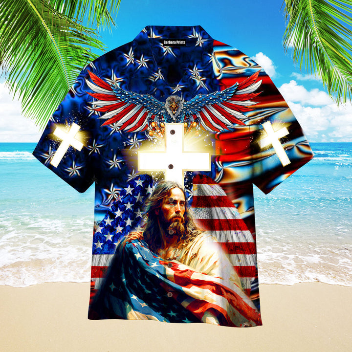 Independence Day 4th Of July Christian Bless America Flag Hawaiian Shirt