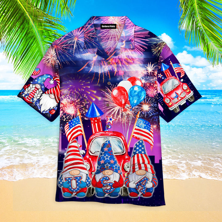 America Gnome 4th Of July Independence Day Hawaiian Shirt