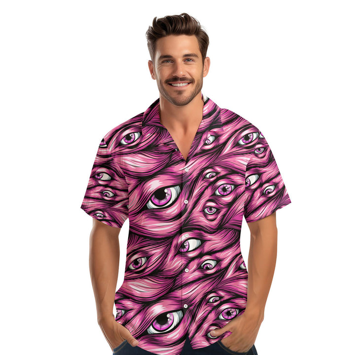 Halloween Pinky Scary Eyes Hawaiian Shirt 