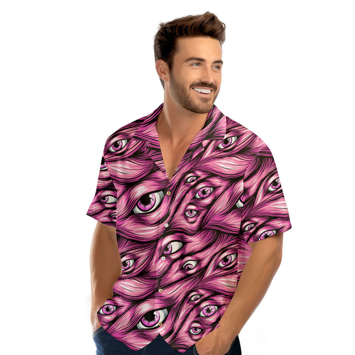 Halloween Pinky Scary Eyes Hawaiian Shirt 