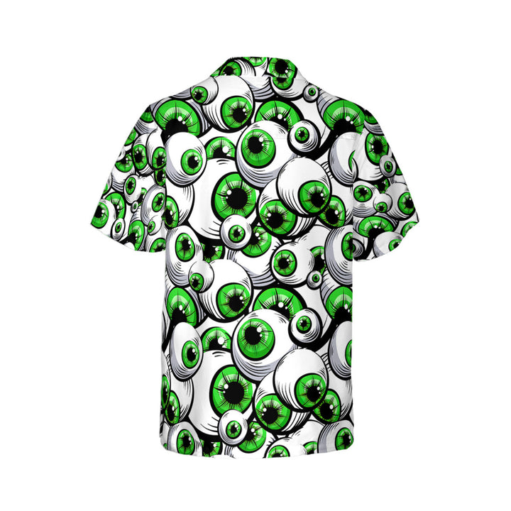 Halloween Greeny Scary Eyes Hawaiian Shirt 