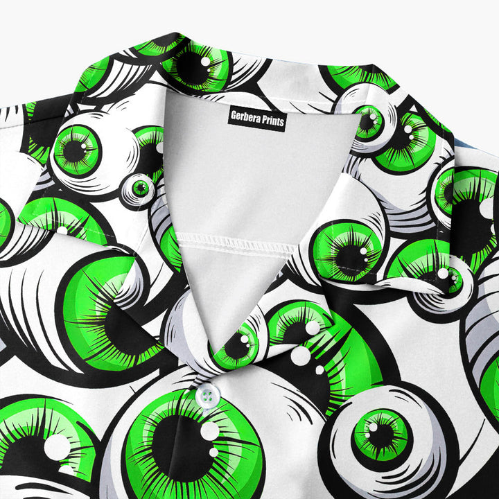 Halloween Greeny Scary Eyes Hawaiian Shirt 