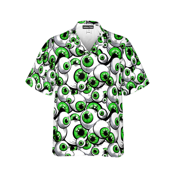 Halloween Greeny Scary Eyes Hawaiian Shirt 