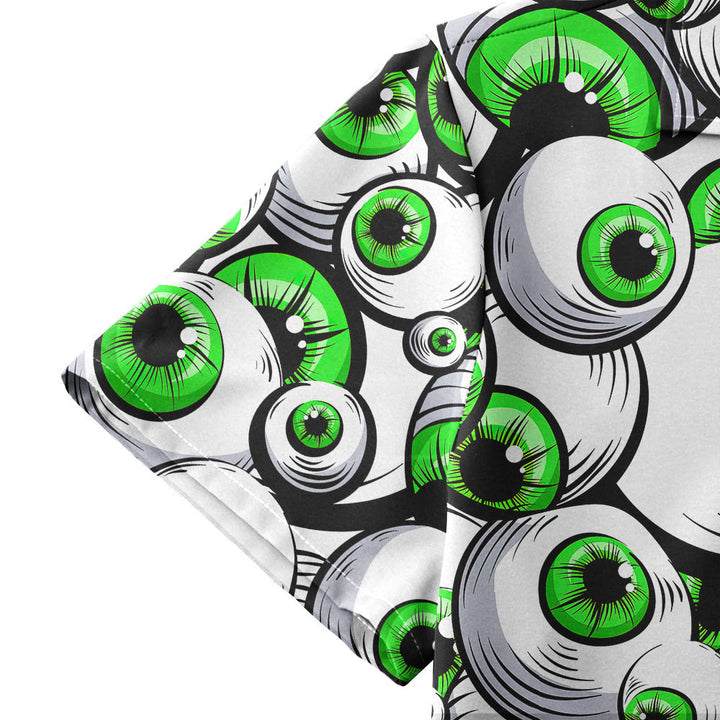 Halloween Greeny Scary Eyes Hawaiian Shirt 