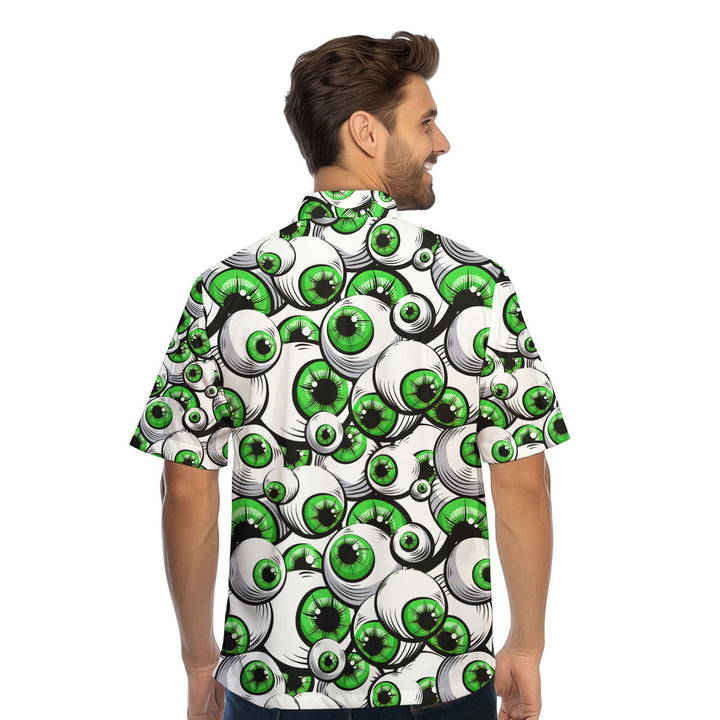 Halloween Greeny Scary Eyes Hawaiian Shirt 