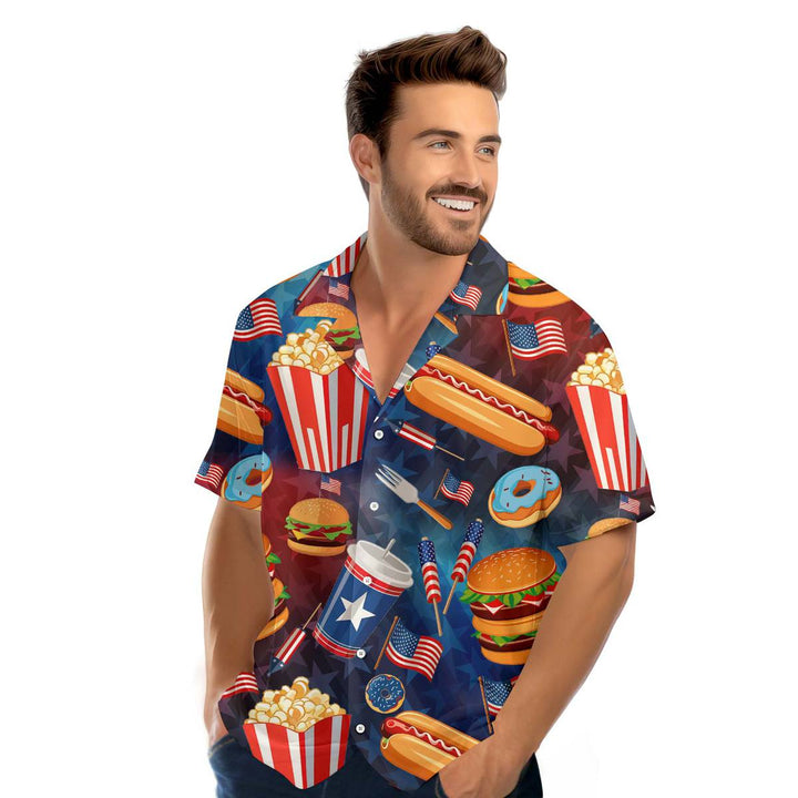 4th Of July Independence Day Fast Food Hawaiian Shirt