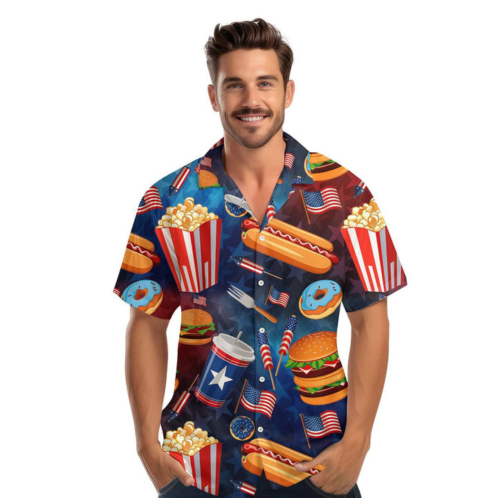 4th Of July Independence Day Fast Food Hawaiian Shirt