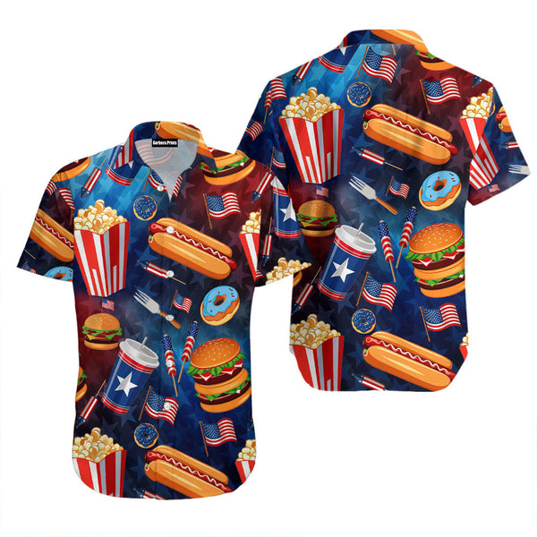 4th Of July Independence Day Fast Food Hawaiian Shirt