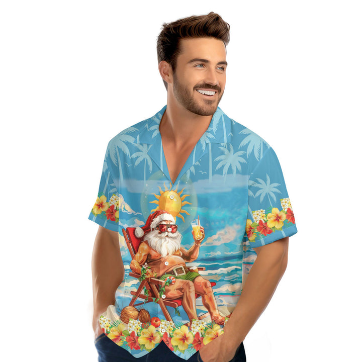 Funny Santa Christmas In July Vacation Hawaiian Shirt