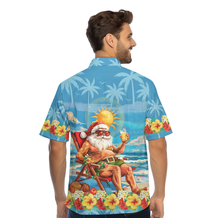 Funny Santa Christmas In July Vacation Hawaiian Shirt