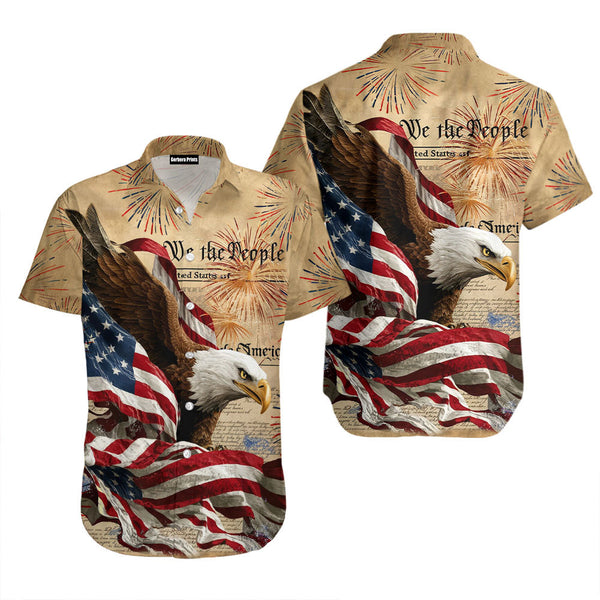 We Theo People 4th Of July Independence Day Eagle American Flag Vintage Hawaiian Shirt 