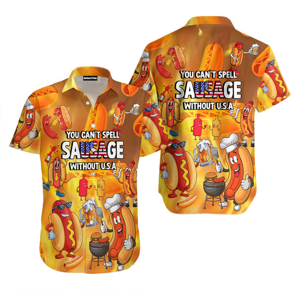 You Can't Spell Sausage Without USA Hawaiian Shirt