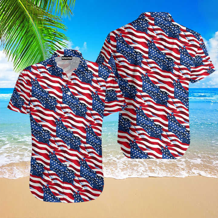 American Flag 4th of July Hawaiian Shirt