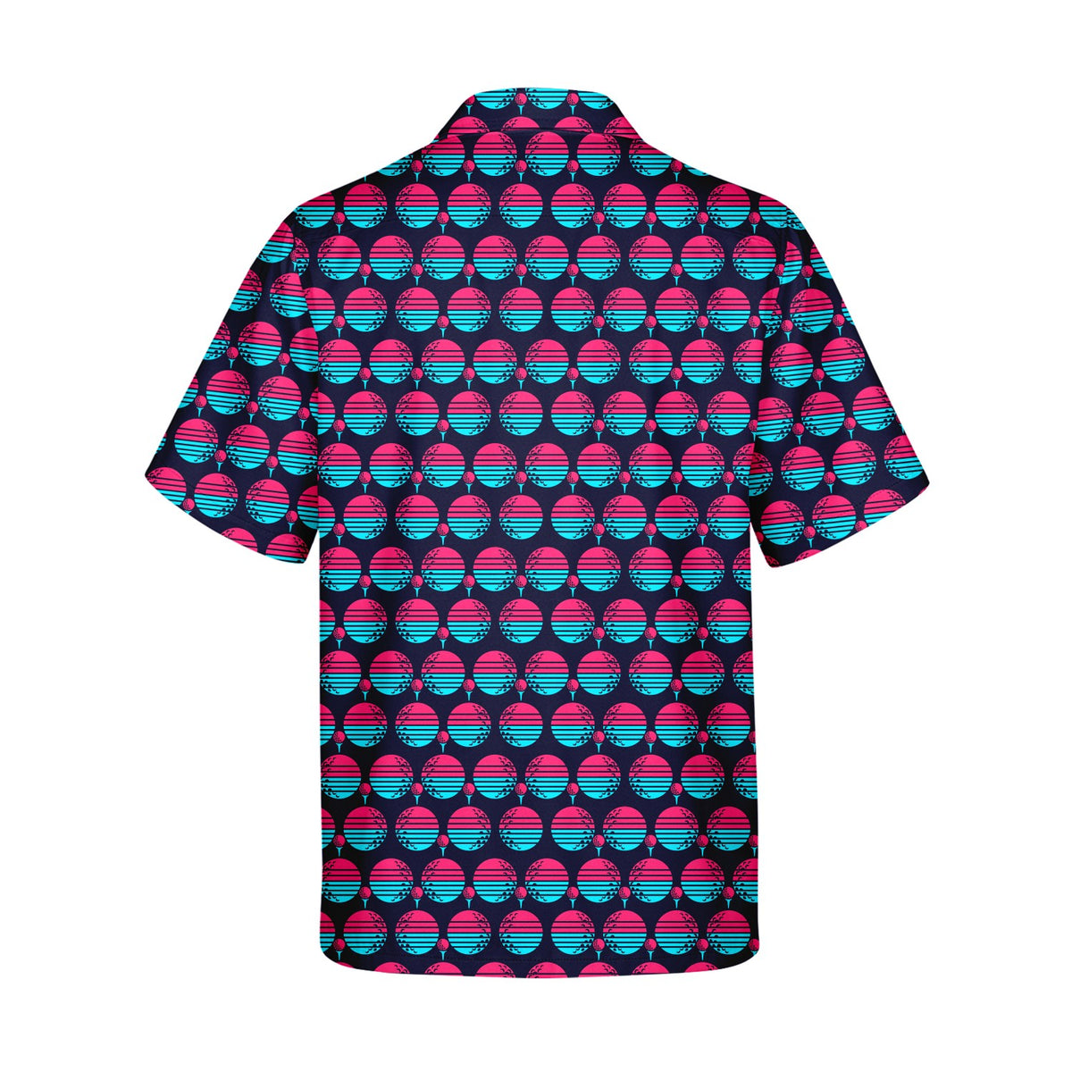 Synthwave Bogey Sun Kids Hawaiian Shirt - Back