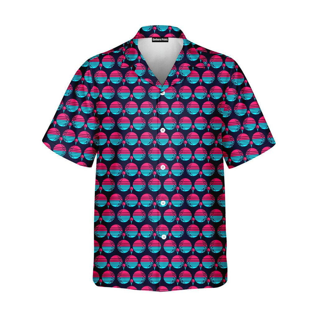 Synthwave Bogey Sun Hawaiian Shirt - Front
