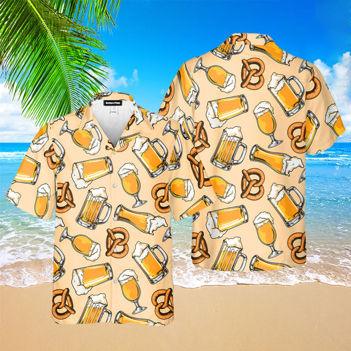 Beer And Pretzel Oktoberfest Hawaiian Shirt