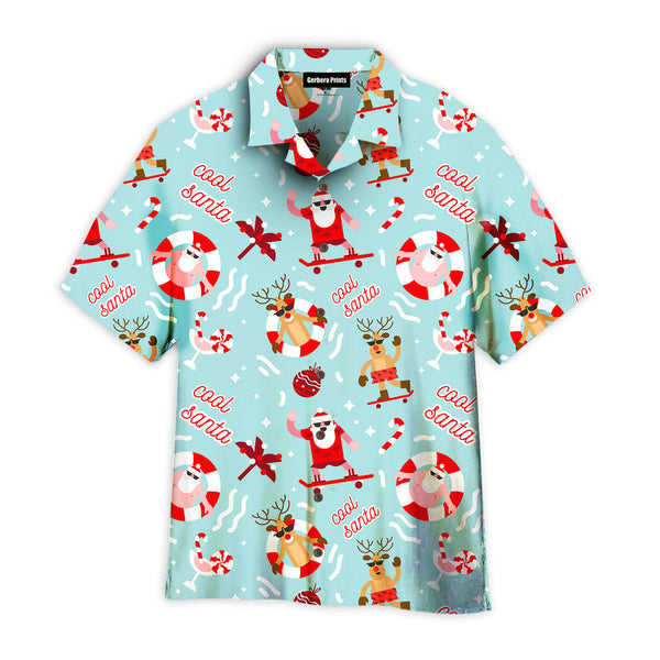 Christmas In July Cool Santa Reindeer Summer Beach Hawaiian Shirt