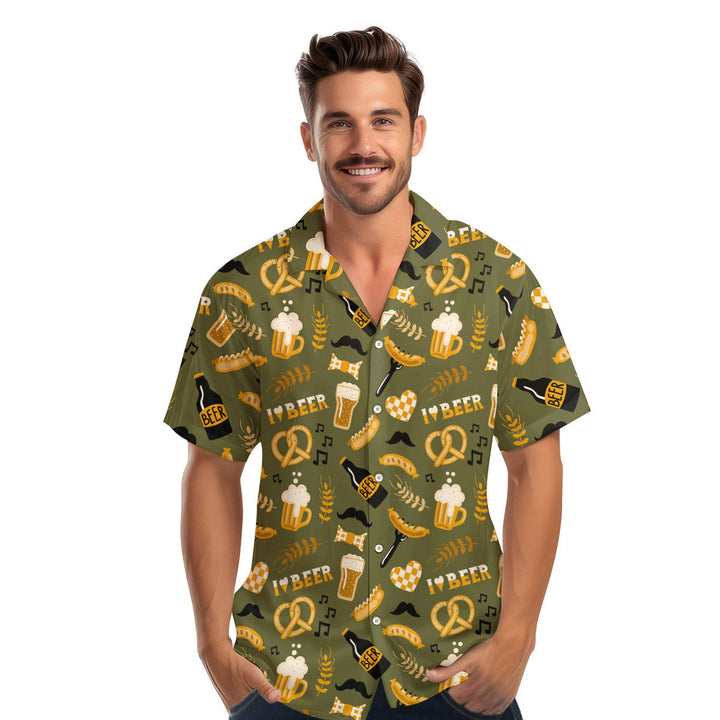 I Love Beer And Brezel Oktoberfest Hawaiian Shirt