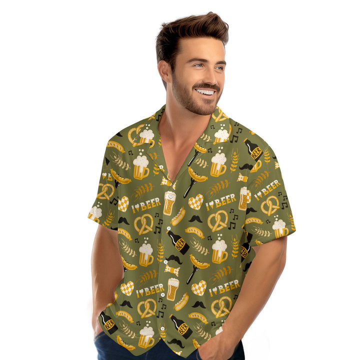 I Love Beer And Brezel Oktoberfest Hawaiian Shirt